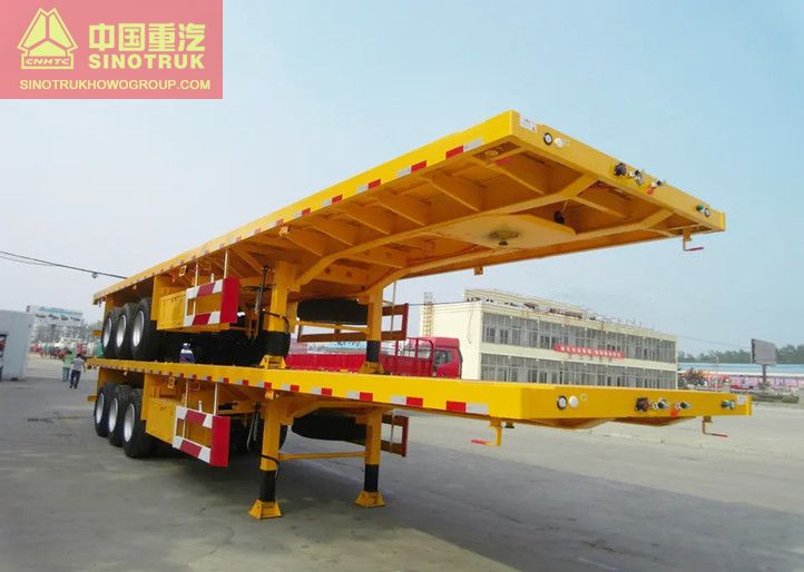 Three axle 40 Feet Flatbed Truck Trailer 40ft Flat Bed Semi Trailer For Sale